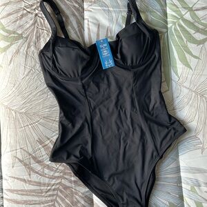 Cupshe Black One Piece Swimsuit with Adjustable Straps